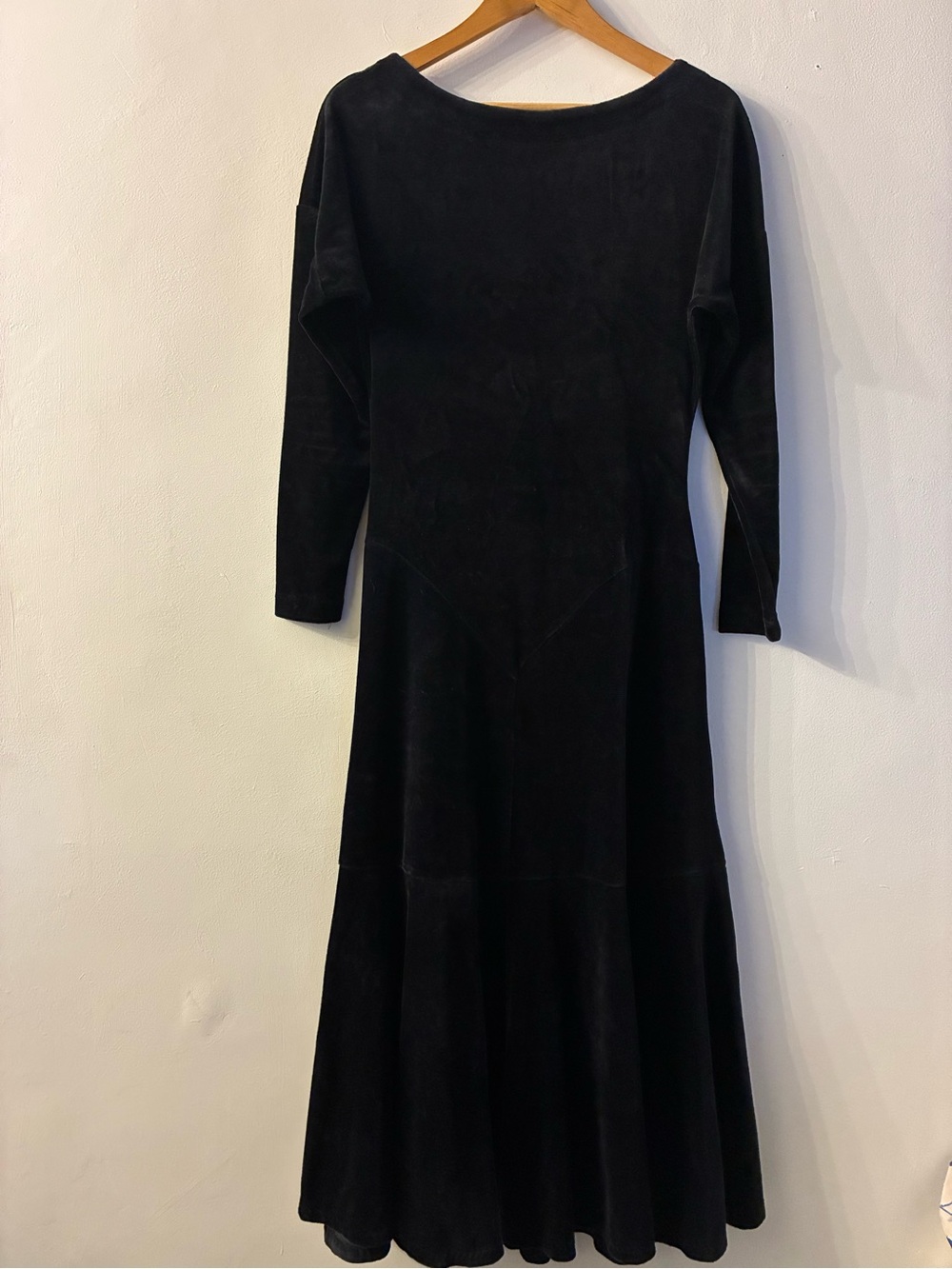 Vintage 1980’s Original Rare Betsey Johnson Punk Label Velvet Maxi Dress Black - Picture 2 of 13